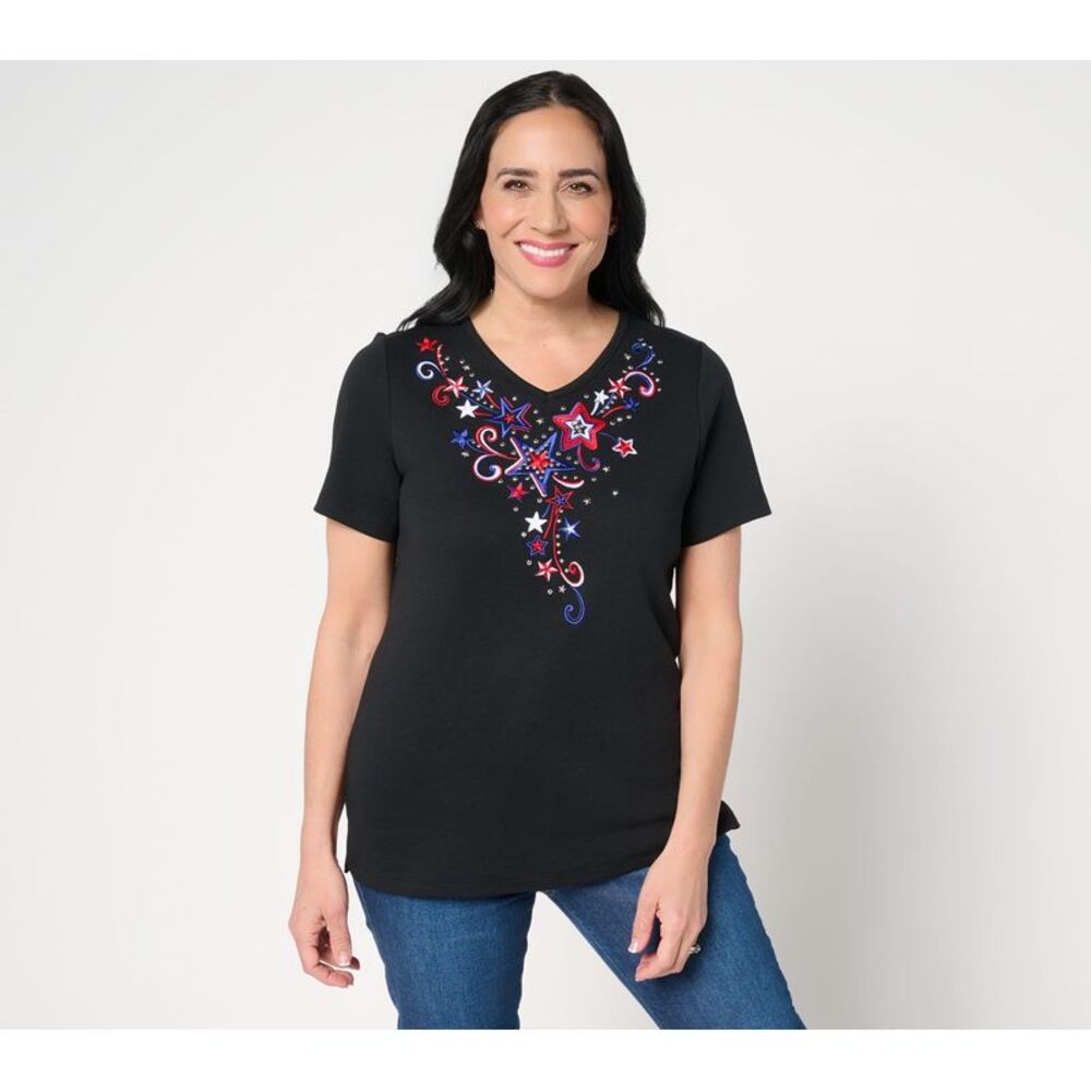 SUNNYLiFE Women's Top Sz 2XS (XXS) Aim For the Stars V-Neck Multi-colored